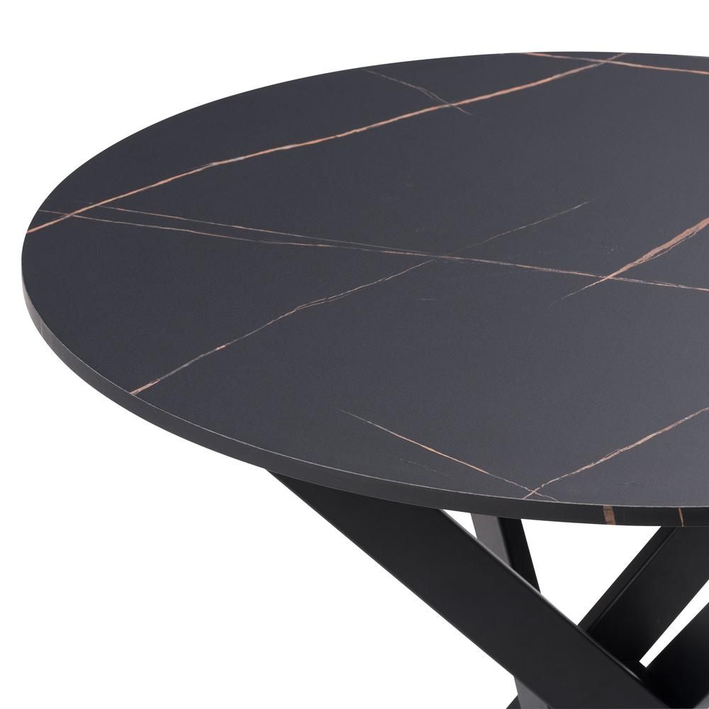 CorLiving Lennox Iron Leg Trestle Dining Table. Picture 6