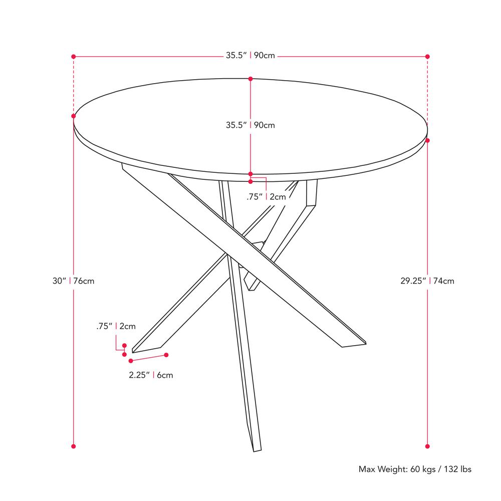CorLiving Lennox Iron Leg Trestle Dining Table. Picture 4