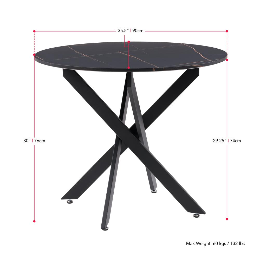 CorLiving Lennox Iron Leg Trestle Dining Table. Picture 5
