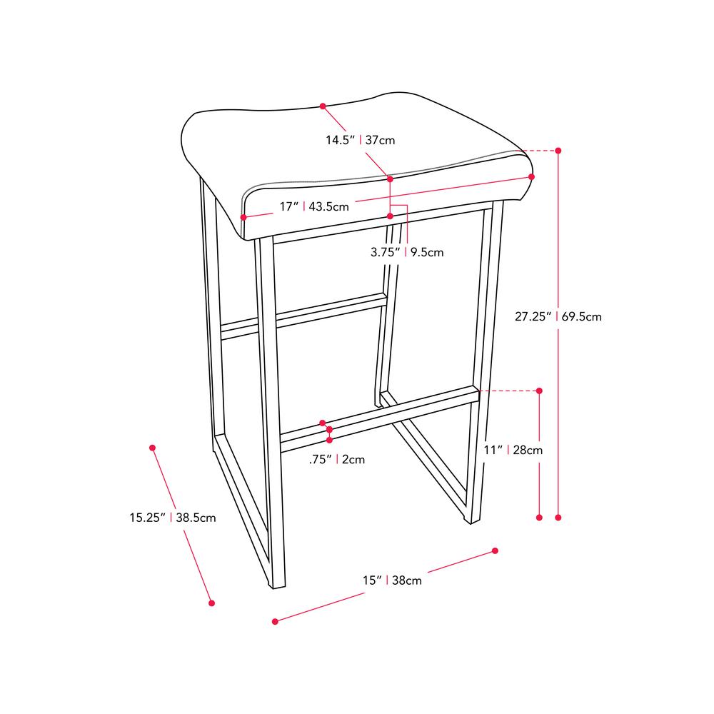 CorLiving Milo Backless Barstool, Black. Picture 5