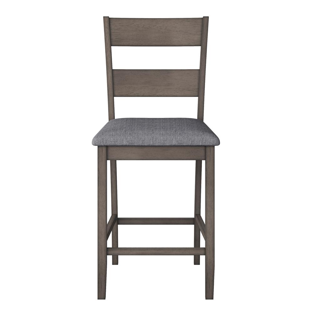 CorLiving Tuscany Washed Grey Counter Height Dining Chair, Set of 2. Picture 3