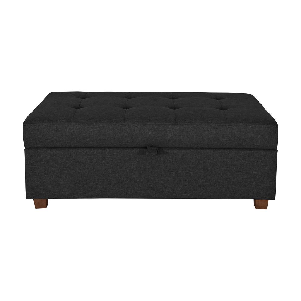CorLiving Large Storage Ottoman Dark Grey. Picture 1