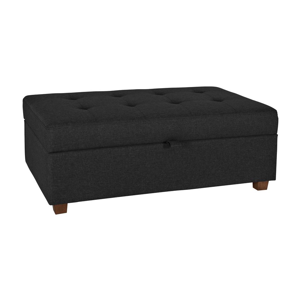 CorLiving Large Storage Ottoman Dark Grey. Picture 2