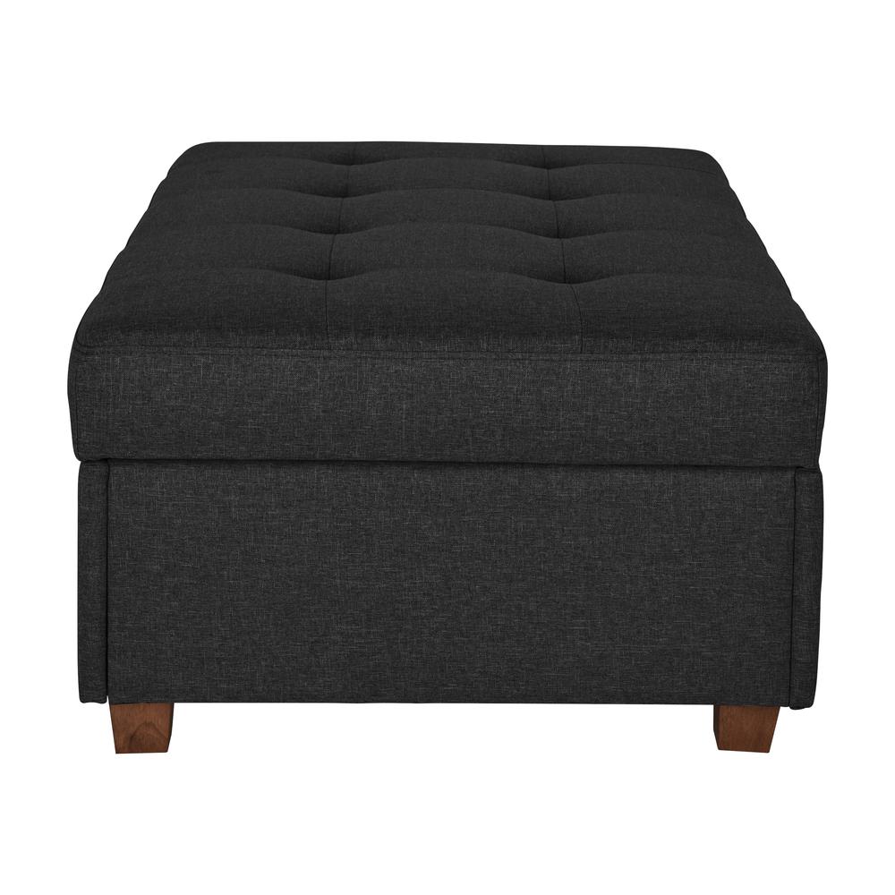 CorLiving Large Storage Ottoman Dark Grey. Picture 4