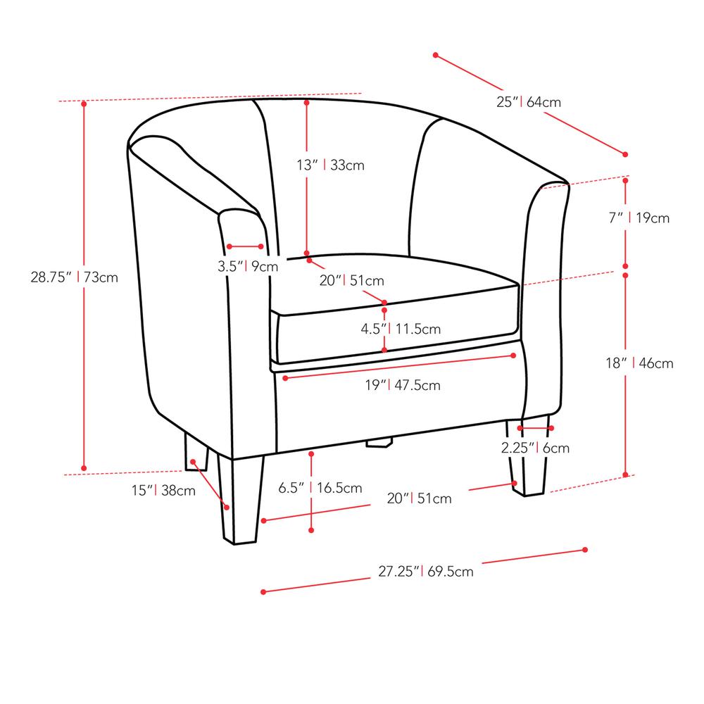 Antonio Tub Chair in Dark Grey Fabric. Picture 4