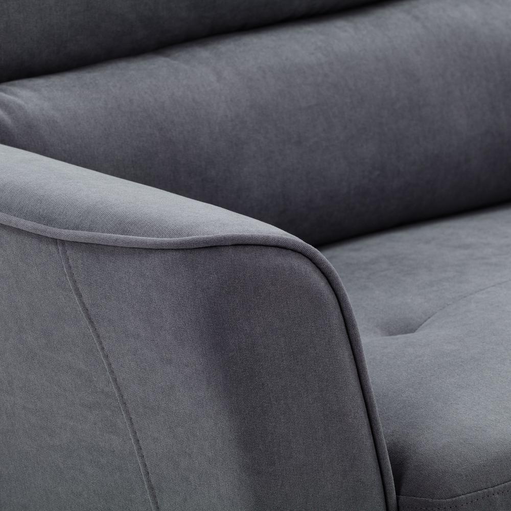 CorLiving Georgia Dark Grey Upholstered Accent Chair And A Half. Picture 7
