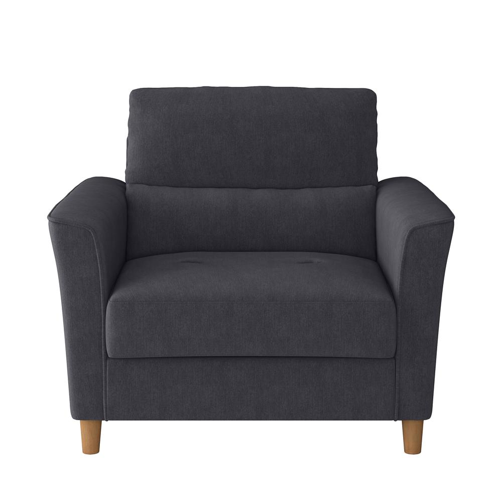 CorLiving Georgia Dark Grey Upholstered Accent Chair And A Half. Picture 1