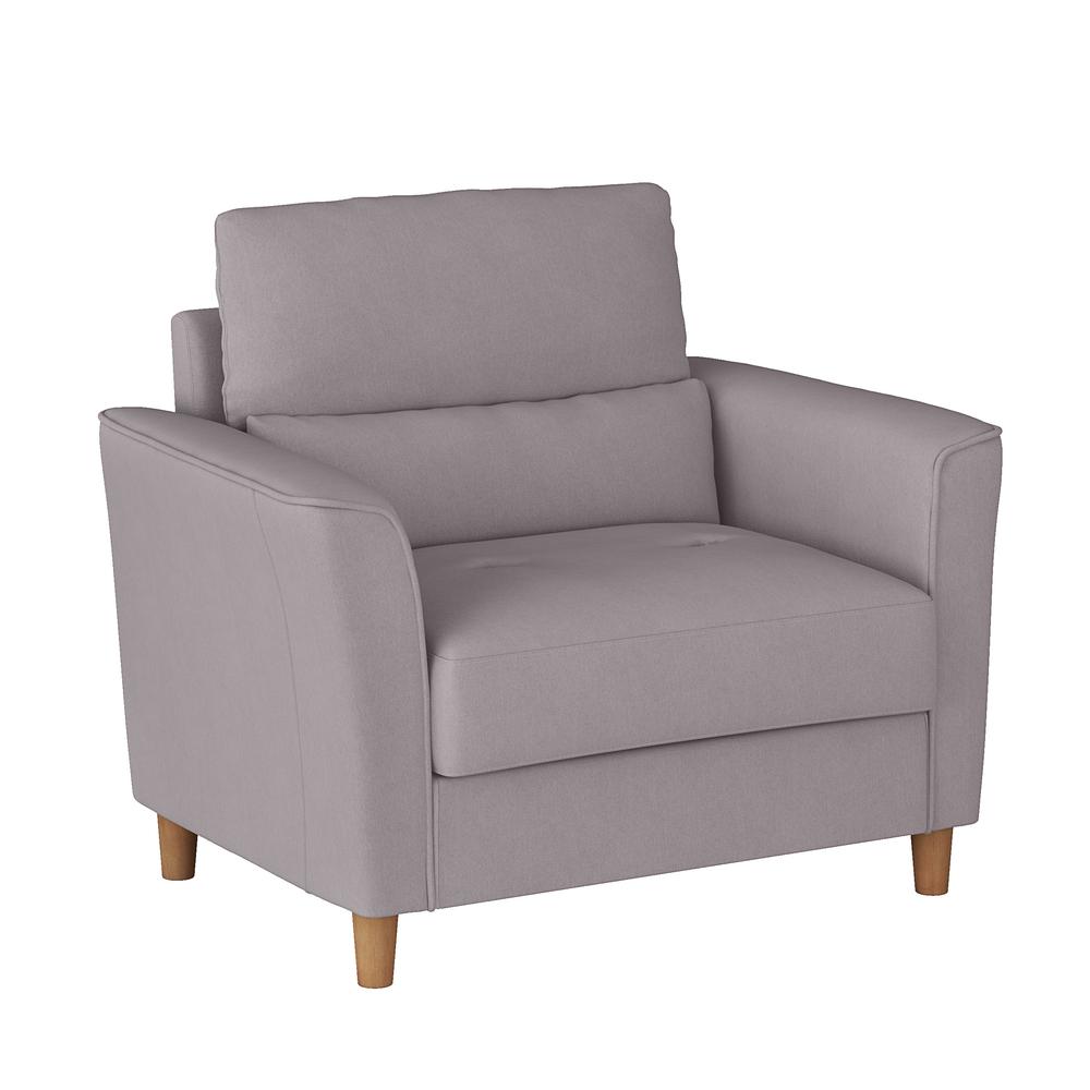 CorLiving Georgia Light Grey Upholstered Accent Chair And A Half. Picture 3