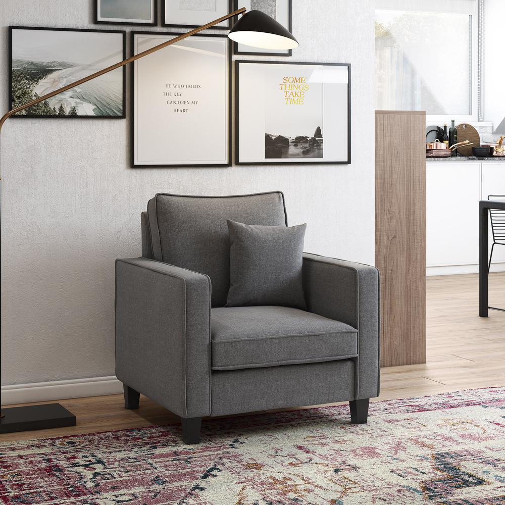 CorLiving Georgia Grey Fabric Accent Chair. Picture 2