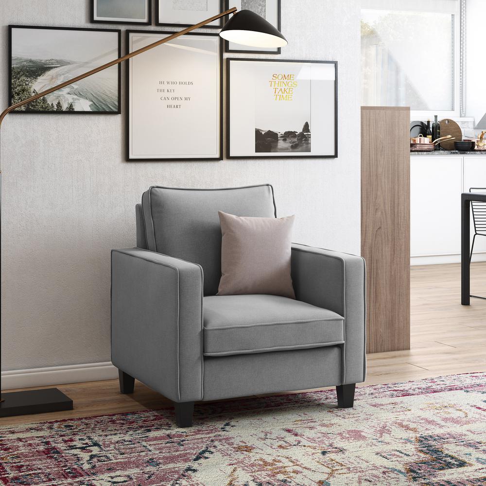 CorLiving Georgia Light Grey Polyester Accent Chair. Picture 5