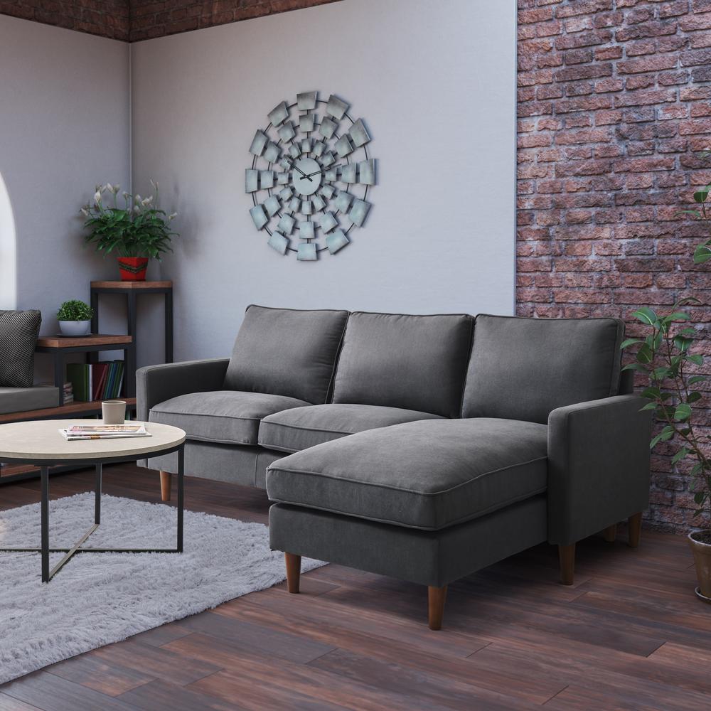 CorLiving Lena Reversible Sectional Sofa Grey. Picture 5