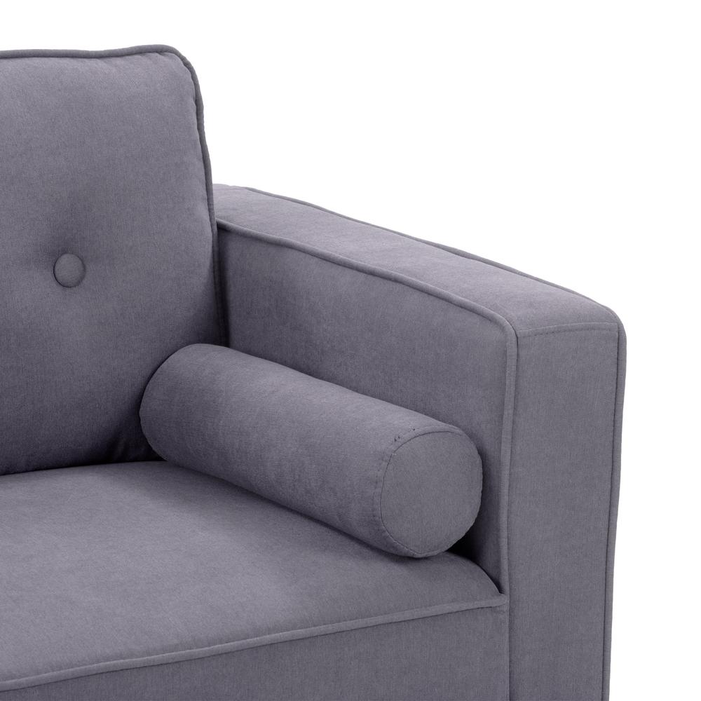 CorLiving Mulberry Fabric Upholstered Modern Loveseat, Grey. Picture 8