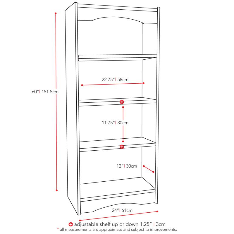 Hawthorn 60" Tall Bookcase in Midnight Black. Picture 3