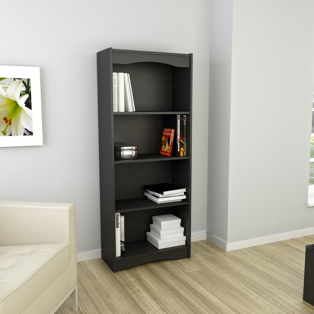 Hawthorn 60" Tall Bookcase in Midnight Black. Picture 2