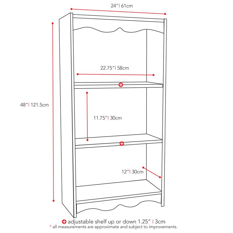 Hawthorn 48" Tall Bookcase in Frost White. Picture 3
