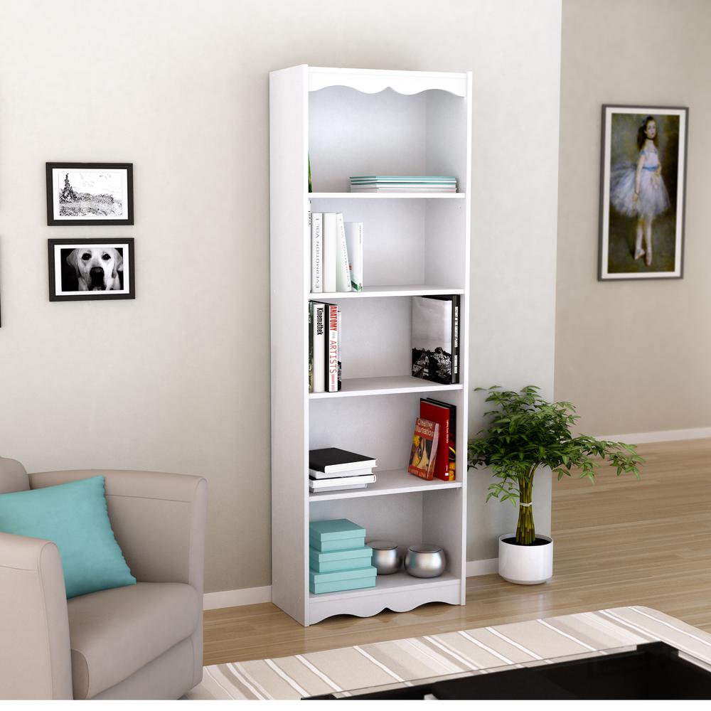 Hawthorn 72" Tall Bookcase in Frost White. Picture 2