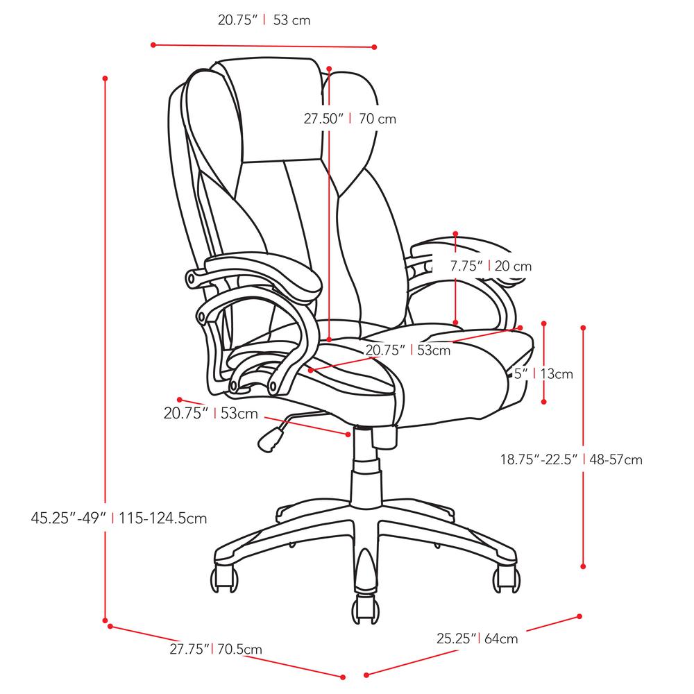 Workspace Executive Office Chair in Black Leatherette. Picture 3