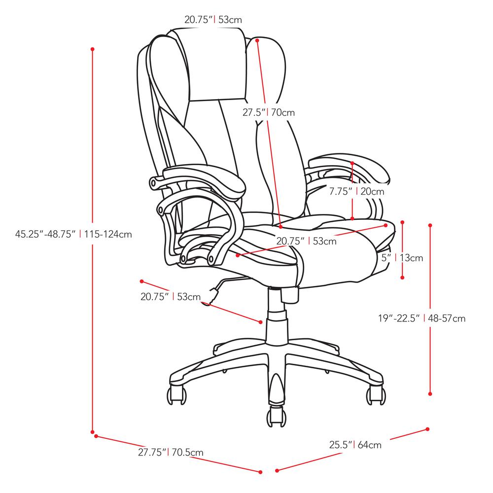 Workspace Executive Office Chair in White Leatherette. Picture 4
