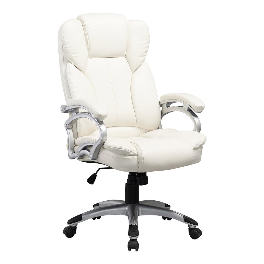 Workspace Executive Office Chair in White Leatherette. Picture 1