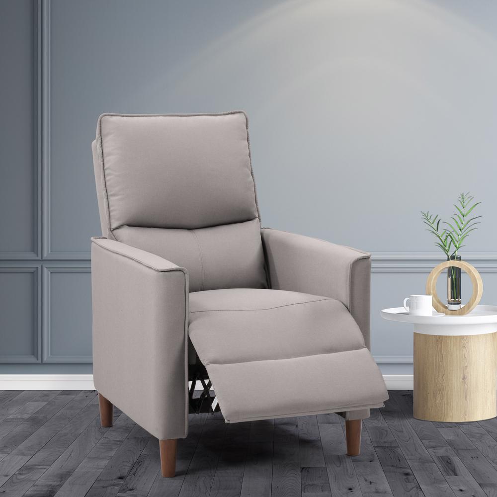 CorLiving Alder Manual Recliner in Light Grey. Picture 2