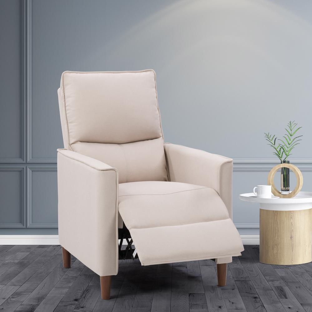 CorLiving Alder Manual Recliner in Beige. Picture 2
