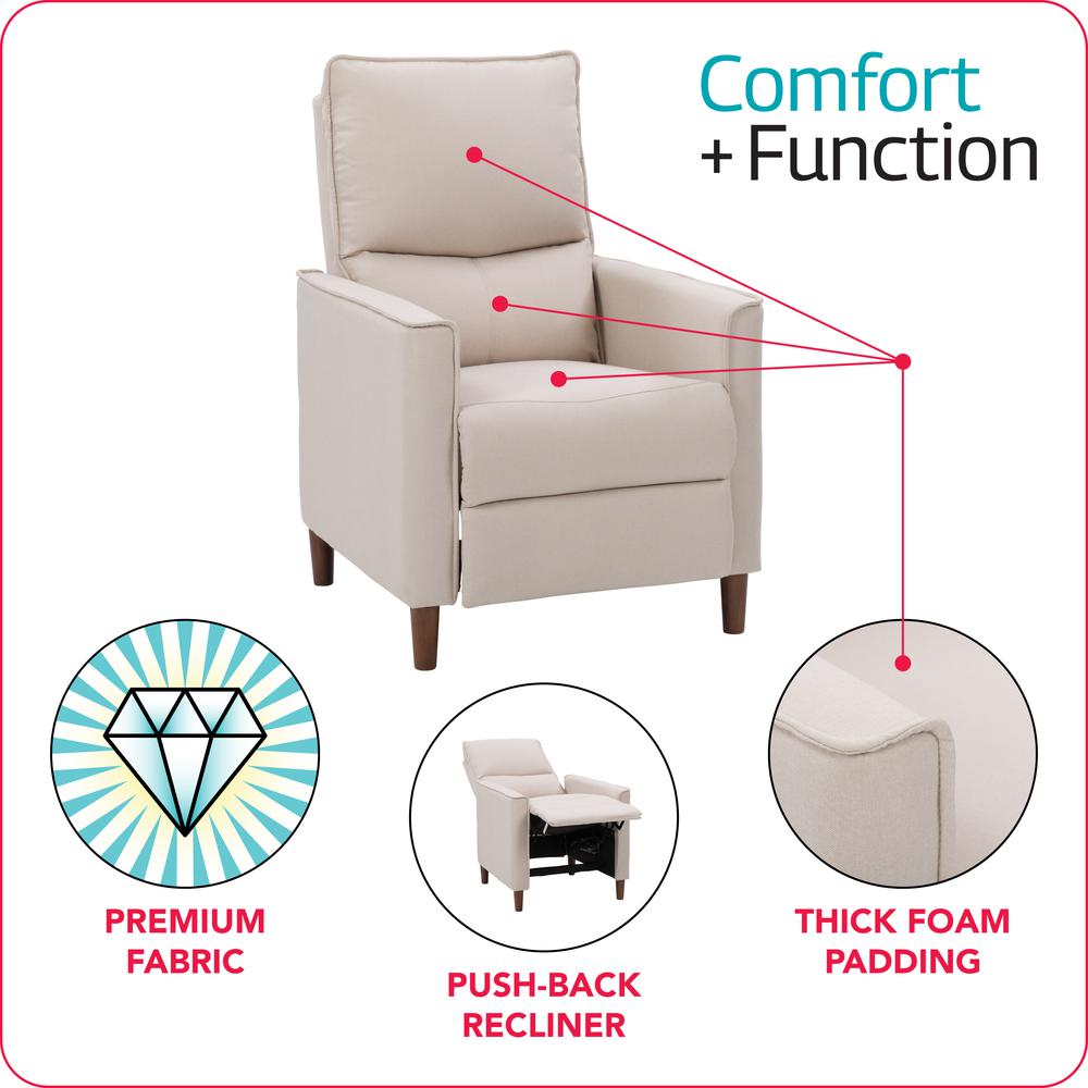 CorLiving Alder Manual Recliner in Beige. Picture 3