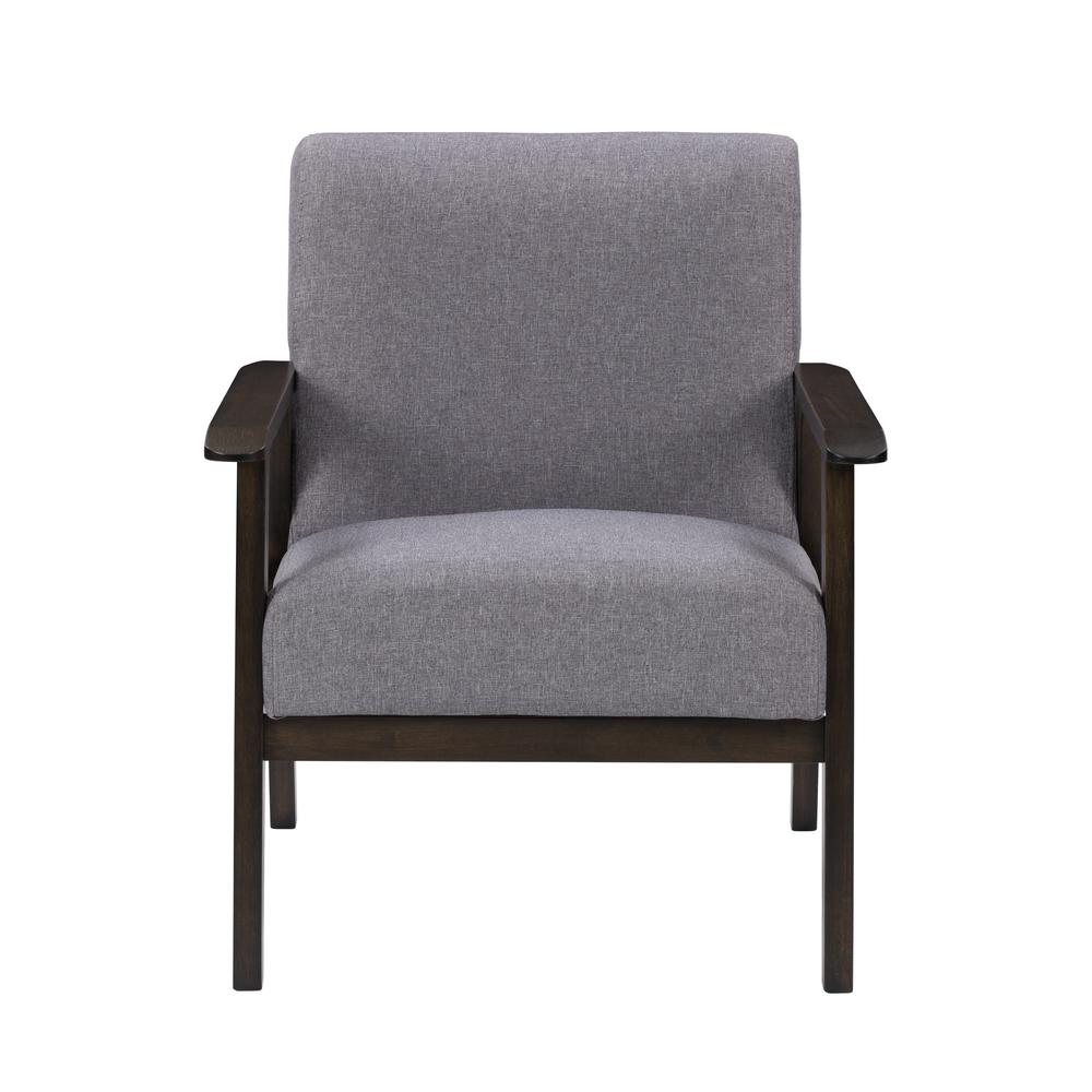 CorLiving Greyson Wood Armchair Light Grey. Picture 1