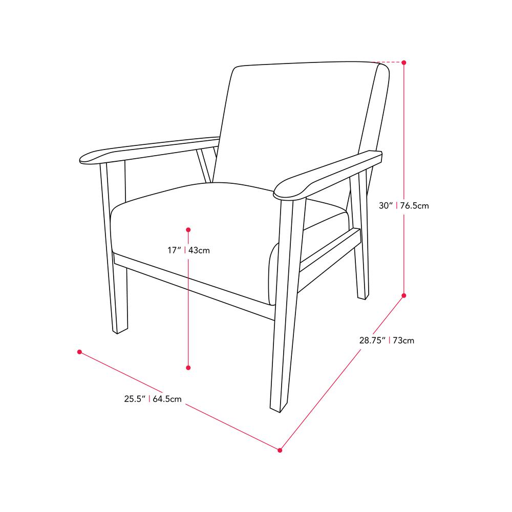 CorLiving Greyson Wood Armchair Beige. Picture 9