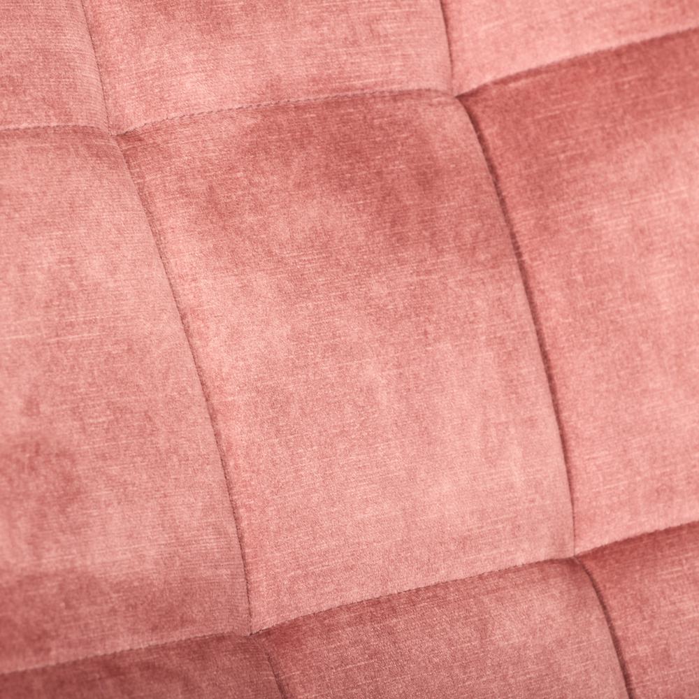 CorLiving Velvet Accent Chair with Stool, Pink Salmon. Picture 8