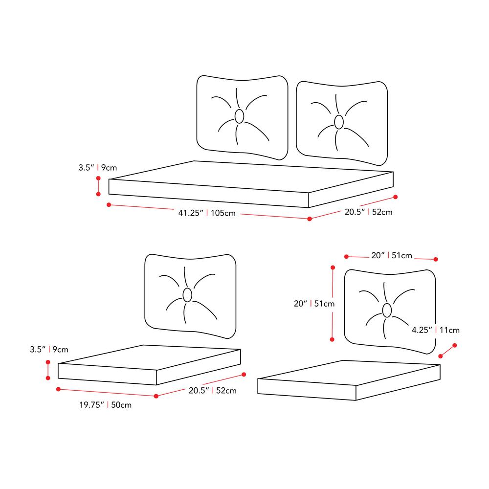 CorLiving 7pc Replacement Grey Cushion Set. Picture 2