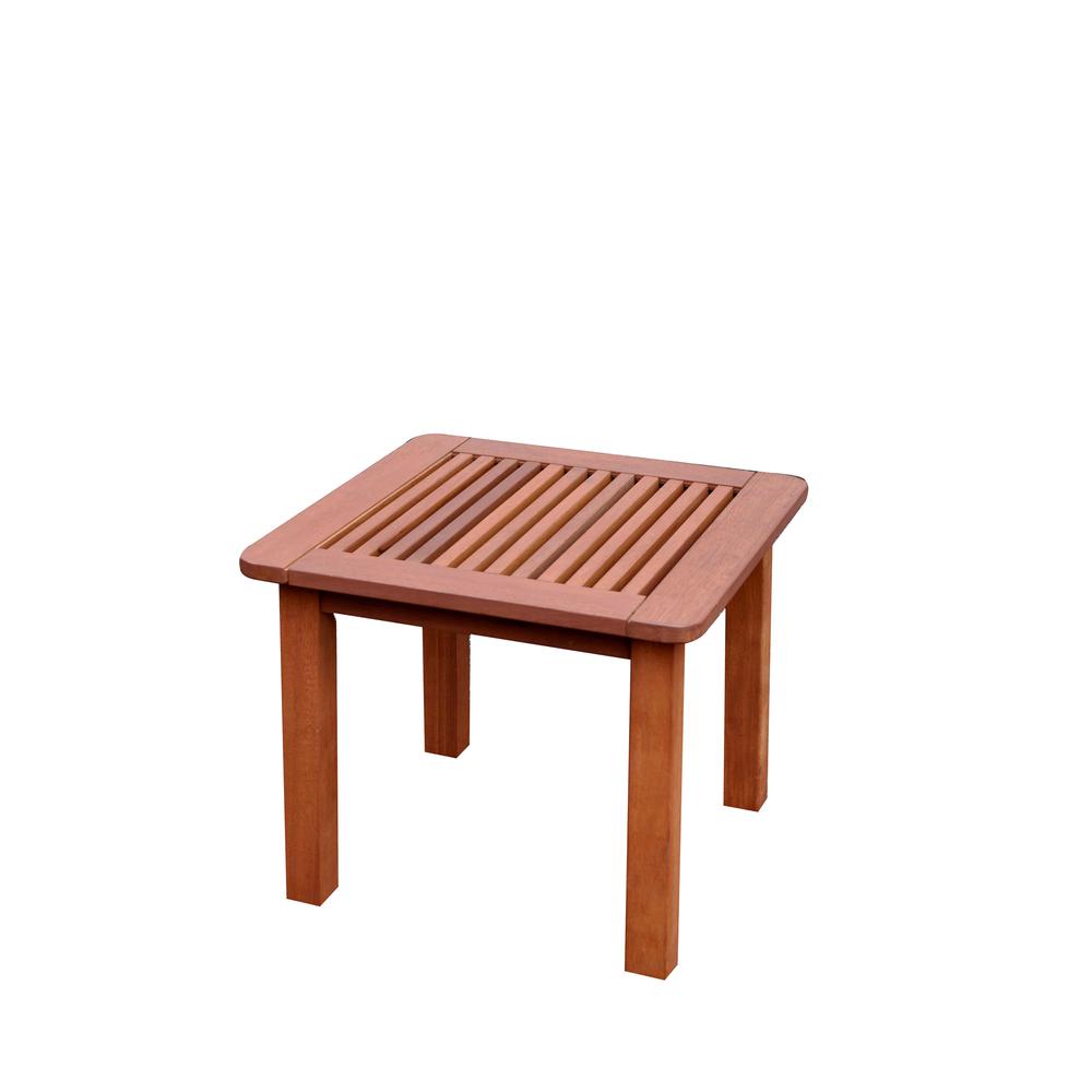 Miramar Cinnamon Brown Hardwood Outdoor Side Table. Picture 2