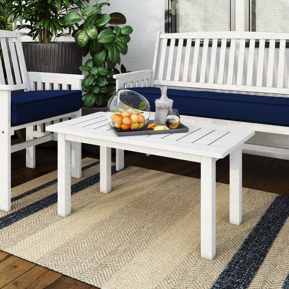 CorLiving Miramar Whitewashed Hardwood Outdoor Coffee Table. Picture 2