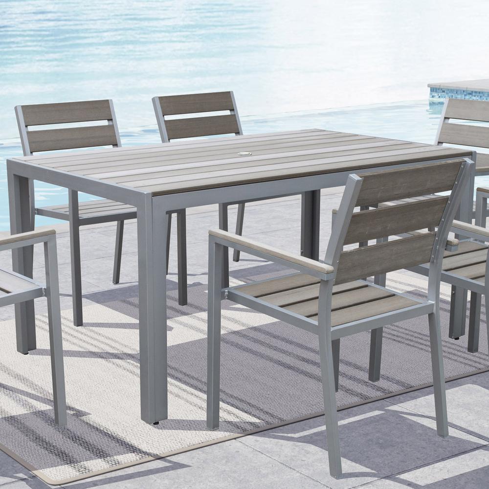 Gallant Sun Bleached Grey Outdoor Dining Table. Picture 3