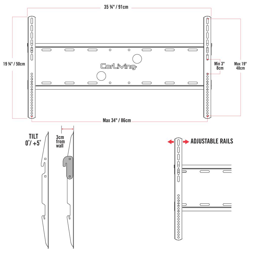 Mount for 32" - 90" TVs. Picture 3