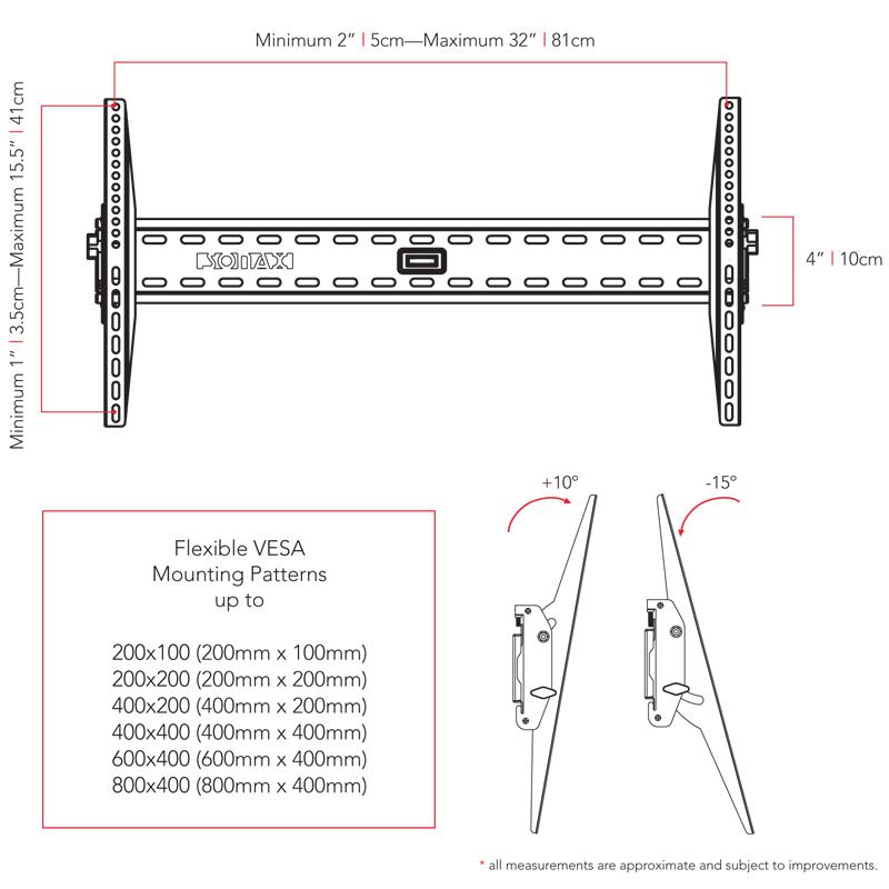 Flat Panel Wall Mount for 37" - 70" TVs. Picture 3