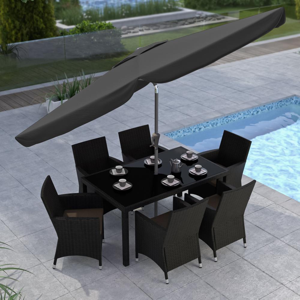 Tilting Patio Umbrella in Black. Picture 3