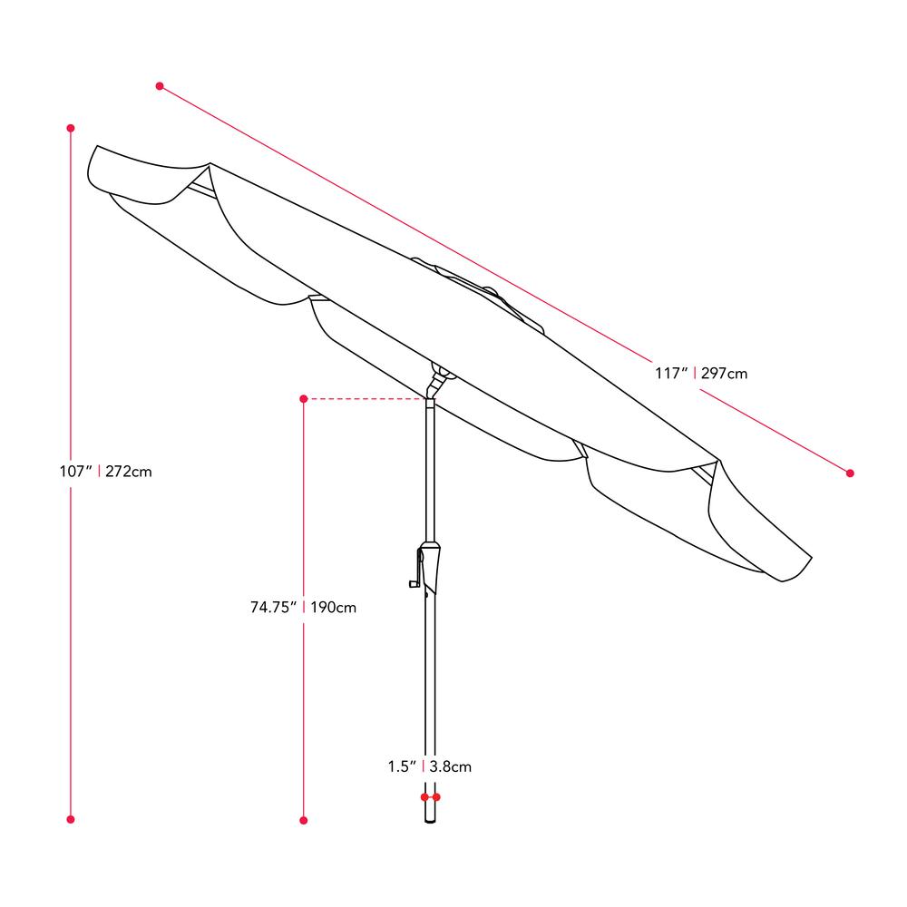 Tilting Patio Umbrella in Wine Red. Picture 4