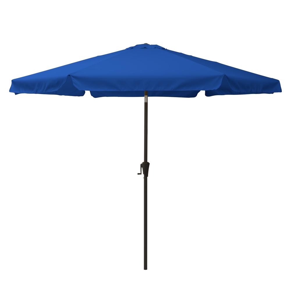 10ft Round Tilting Cobalt Blue Patio Umbrella and Round Umbrella Base. Picture 3