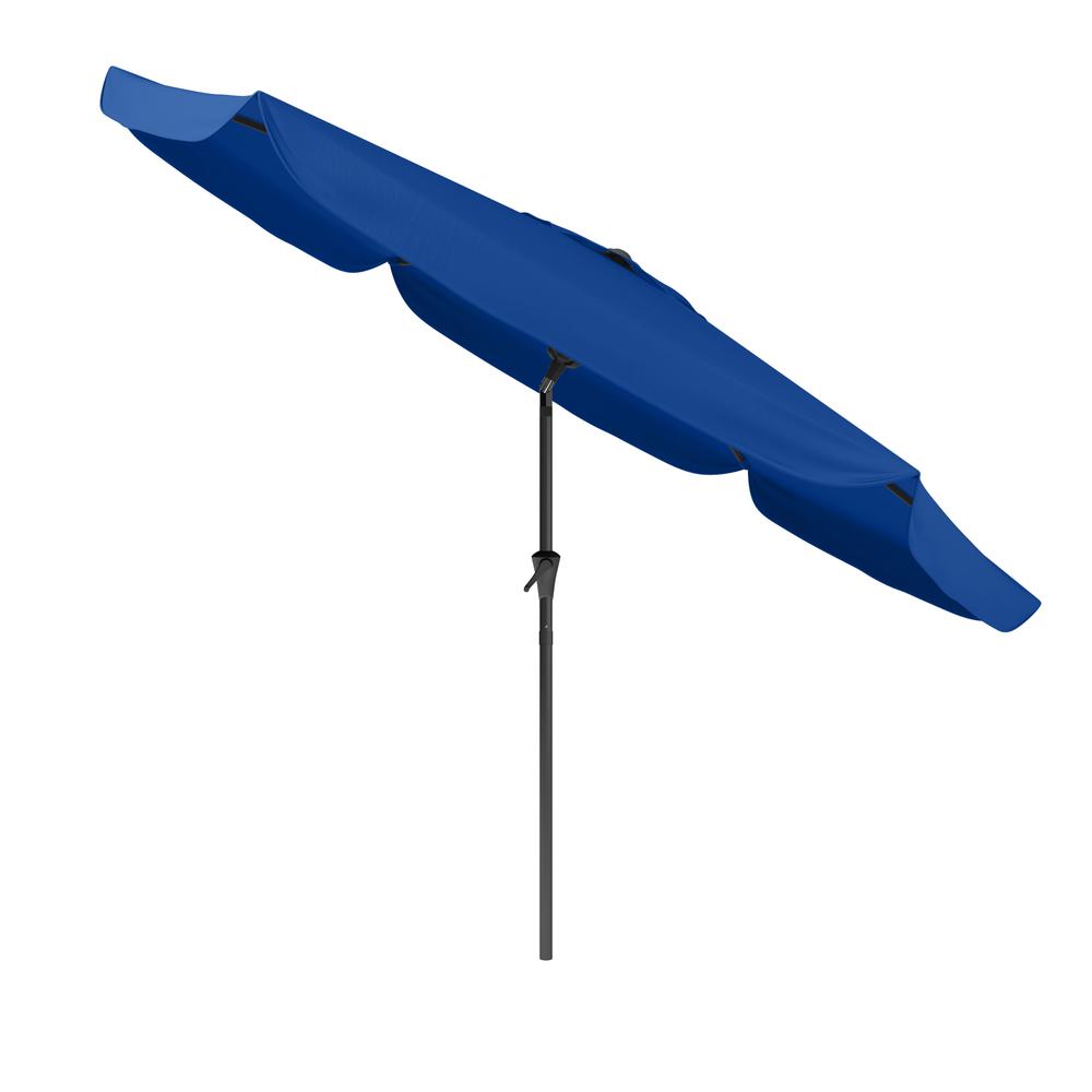 10ft Round Tilting Cobalt Blue Patio Umbrella and Round Umbrella Base. Picture 8
