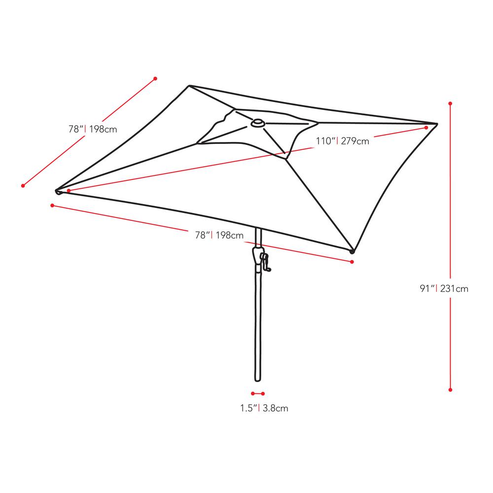 Square Patio Umbrella in Warm White. Picture 3