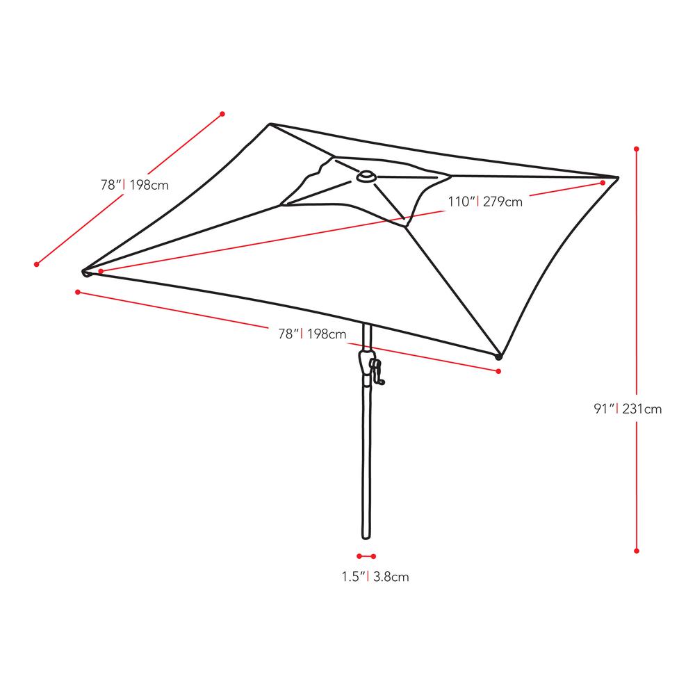 Square Patio Umbrella in Lime Green. Picture 3
