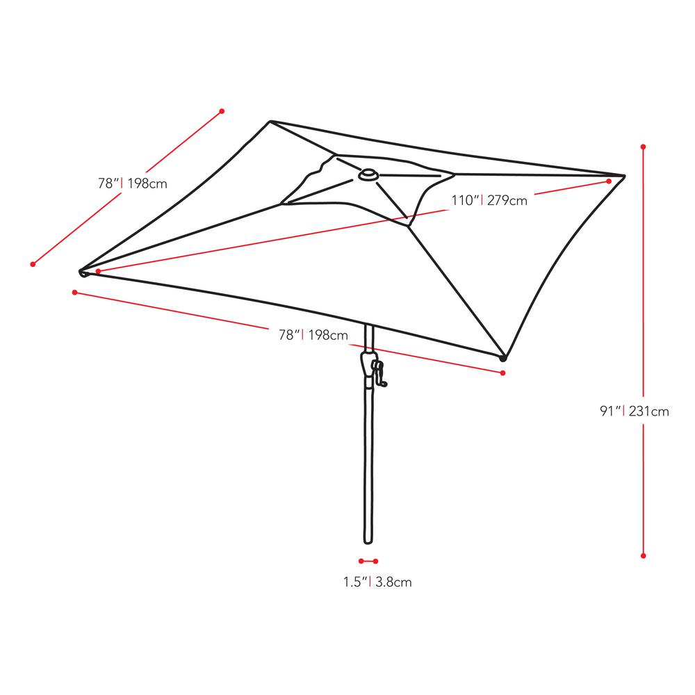 Square Patio Umbrella in Turquoise Blue. Picture 3