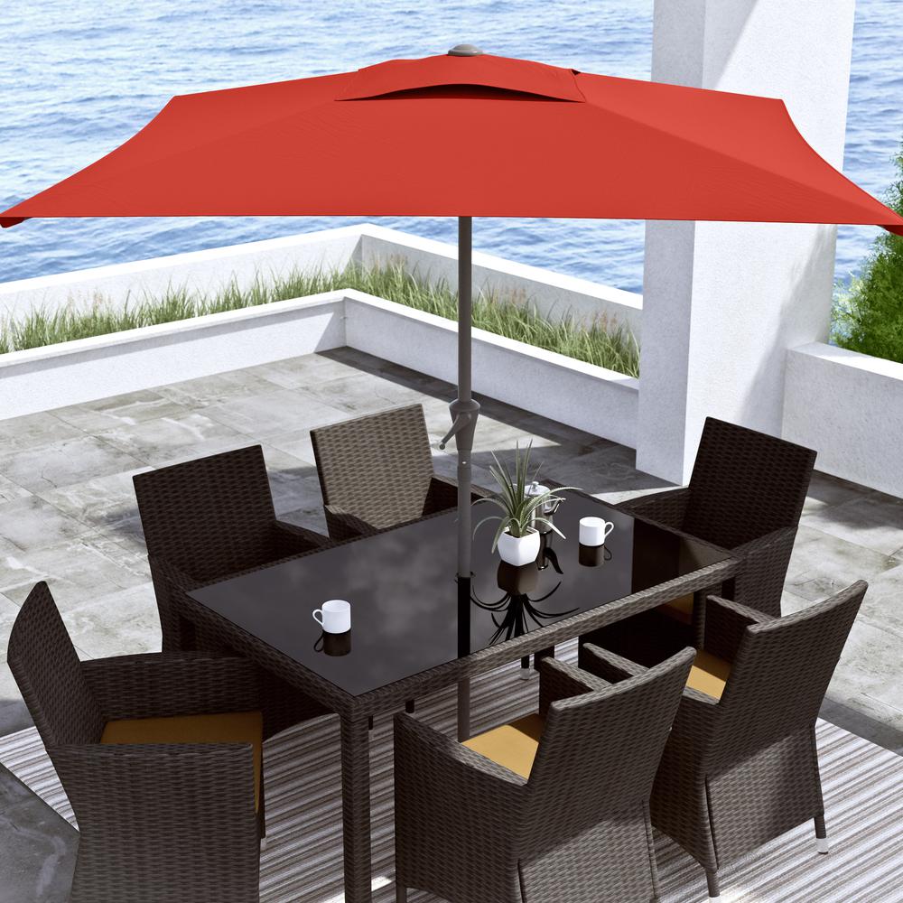 Square Patio Umbrella in Crimson Red. Picture 2