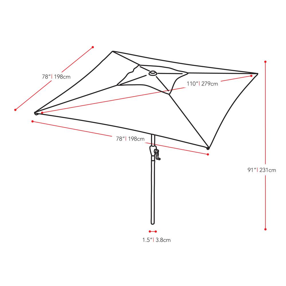 Square Patio Umbrella in Cobalt Blue. Picture 3