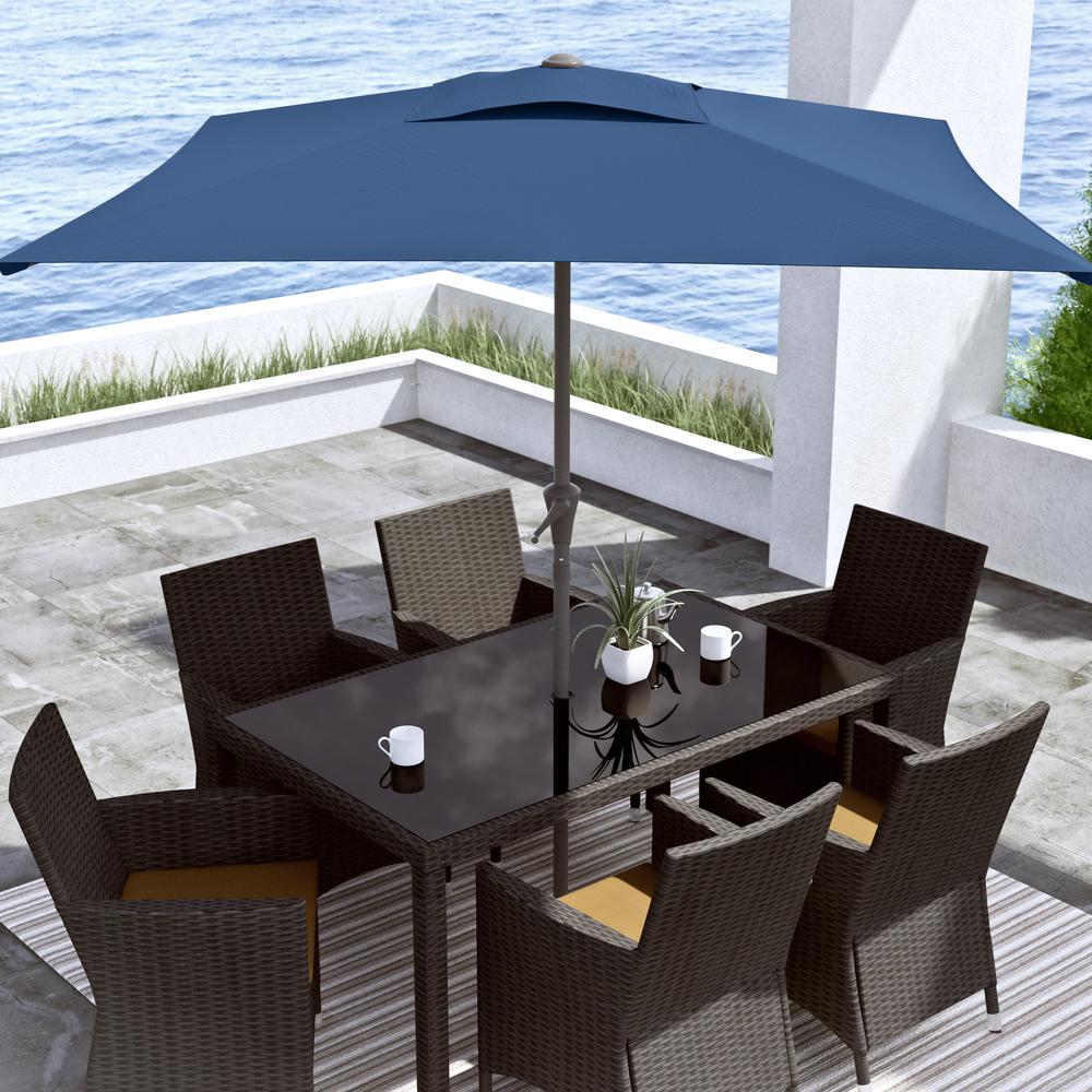 Square Patio Umbrella in Cobalt Blue. Picture 2