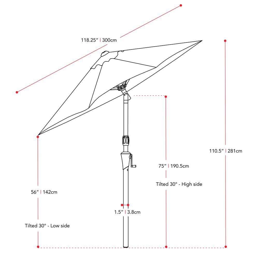 Wind Resistant Tilting Patio Umbrella in Yellow. Picture 4
