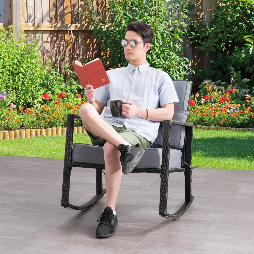 CorLiving - Parksville Patio Rocking Chair. Picture 5