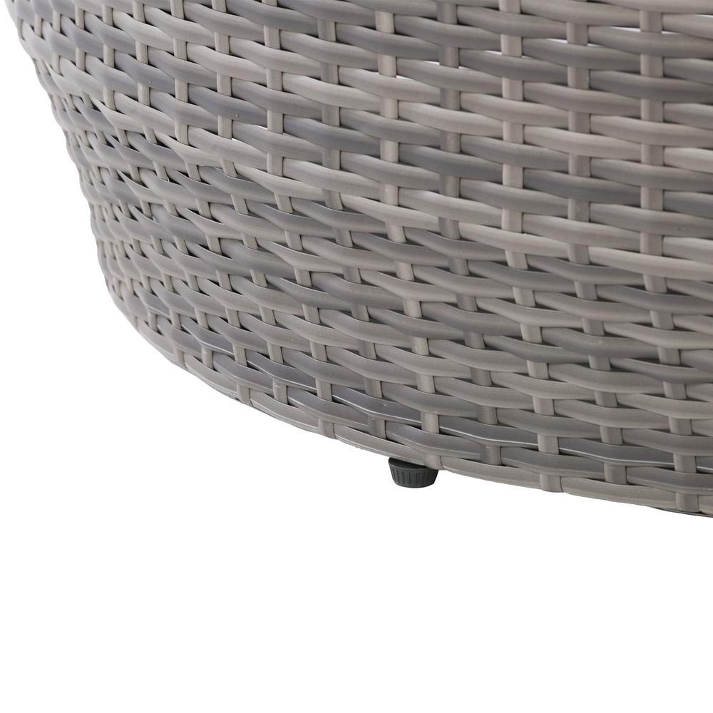 CorLiving Parksville Patio Round Coffee Table in Blended Grey. Picture 5