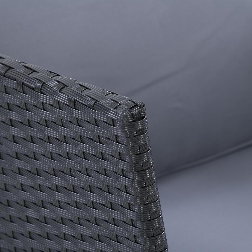 CorLiving Patio Armchair - Black Finish/Ash Grey Cushions. Picture 7