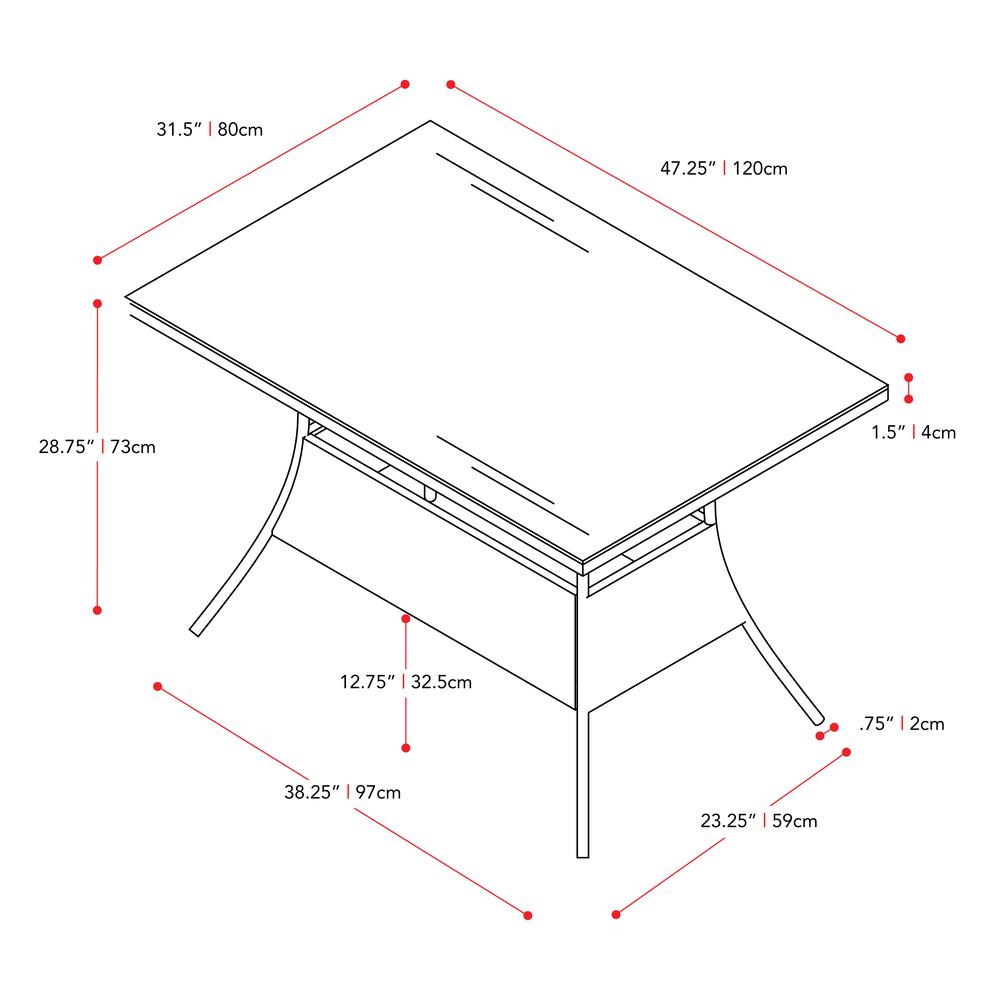 CorLiving Parksville Patio Rectangular Dining Table in Black. Picture 5